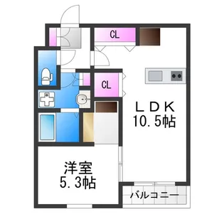ジュネス西田辺【1階】の間取り