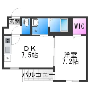 Fujipalace なでしこ北田辺【1階】の間取り
