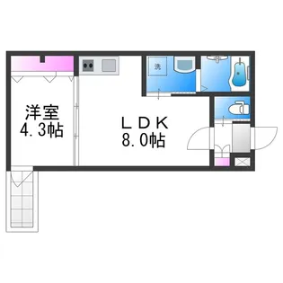 1LDKの間取り画像