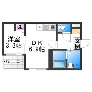 グランディオ鶴橋【1階】の間取り