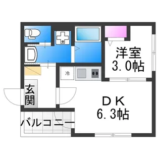 ハーモニーテラス東中川【1階】の間取り