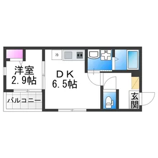 1DKの間取り画像