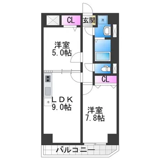 リアライズ今里南【6階】の間取り