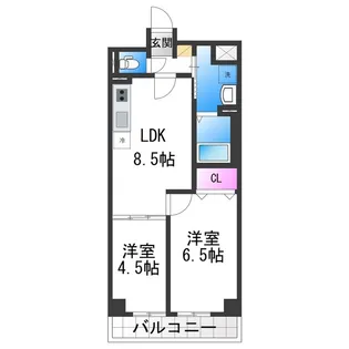 リアライズ今里南【602号室】の間取り