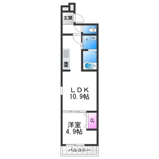 フジパレス遠里小野ウエスト【1階】の間取り