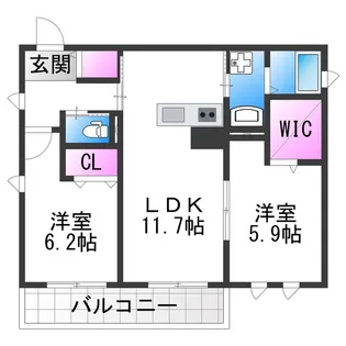 ユアメゾン針中野南【1階】の間取り