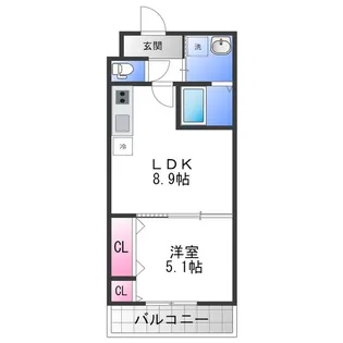 フジパレス クレアトゥール正覚寺Ⅱ番館【2階】の間取り