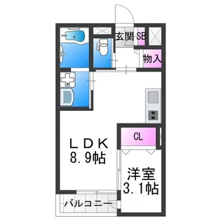 グローハイツ喜連サウス【1階】の間取り