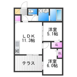 K1阪南町【1階】の間取り