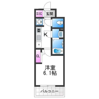 1Kの間取り画像