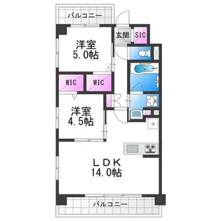 スプランディッド天王寺SOUTH【2階】の間取り