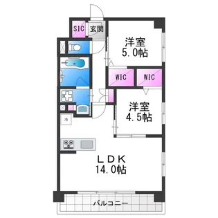 スプランディッド天王寺SOUTH【3階】の間取り