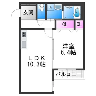 フェリシアーク加美【1階】の間取り