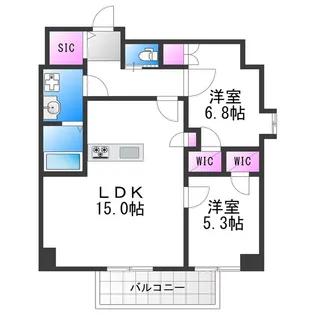 LEGALAND+ABENOSANMEICHO【8階】の間取り