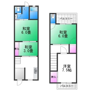 大阪府大阪市住吉区万代東4丁目【一戸建】の間取り