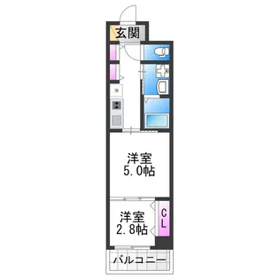 テラ西田辺【3階】の間取り