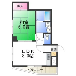 シティコート山坂【6階】の間取り