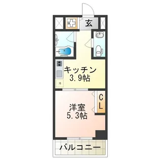 クレイドル西田辺【9階】の間取り