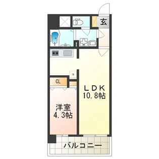 1LDKの間取り画像