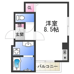プライムタワー阿倍野40【6階】の間取り