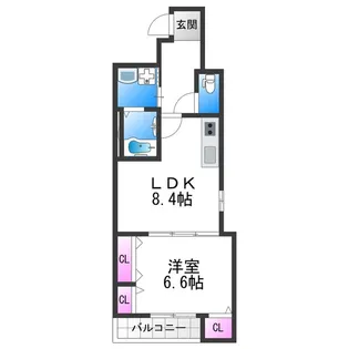 フジパレス長原サウス【3階】の間取り