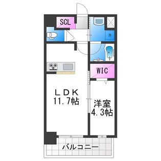 ブループラス針中野【4階】の間取り