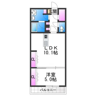 エスタジオ針中野【2階】の間取り