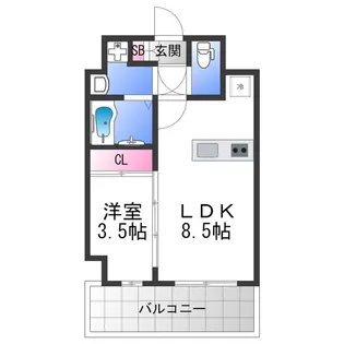 グランパシフィック東今里innovation【603号室】の間取り