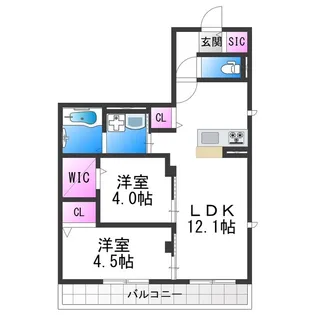 ハイムメゾン長居公園通【3階】の間取り