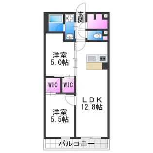 エスタジオ針中野【2階】の間取り
