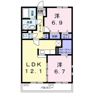 ラフレシール長居【1階】の間取り