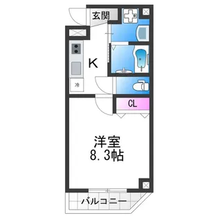 フィオーラマンション天王寺【4階】の間取り