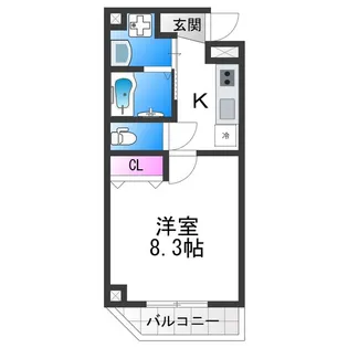 フィオーラマンション天王寺【6階】の間取り