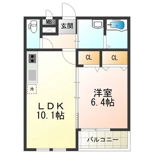 フジパレス西加賀屋【105号室】の間取り