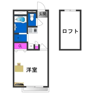 レオパレス住吉弐番館【3階】の間取り