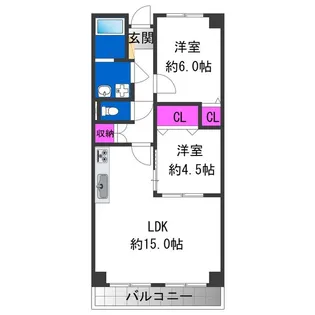 リバージュ住吉【6階】の間取り