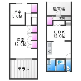 大阪府大阪市住吉区清水丘2丁目【一戸建】の間取り