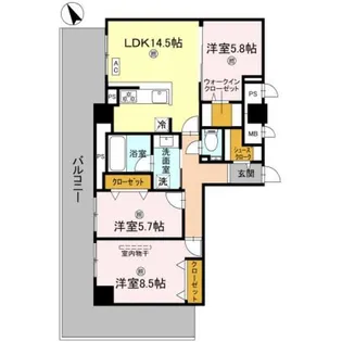D−ROOM帝塚山【9階】の間取り