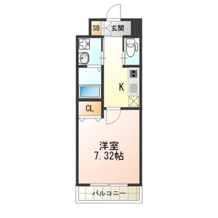 クローバー・ソレイユ南田辺【7階】の間取り