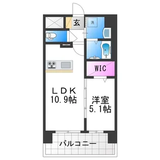 アストラルグラミ阿倍野【1階】の間取り