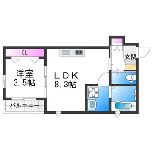 岩伸リバーコート住吉【1階】の間取り