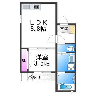 岩伸リバーコート住吉【3階】の間取り