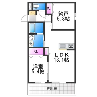 グレースメゾン背戸口【1階】の間取り