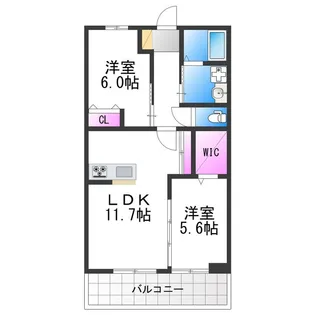 グレースメゾン背戸口【3階】の間取り