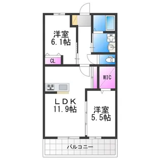 グレースメゾン背戸口【2階】の間取り