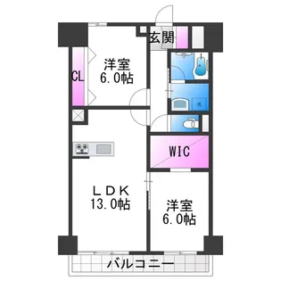パークモダン住之江公園【6階】の間取り