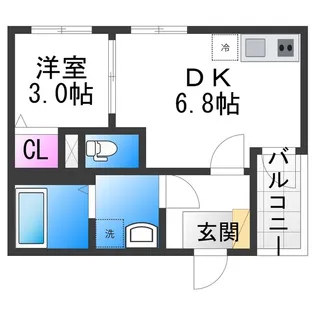 ハーモニーテラス平野西Ⅱ【2階】の間取り