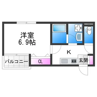 プロスパーコート北加賀屋Ⅰ【3階】の間取り