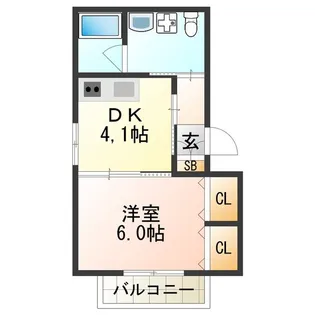 エスカーサ大阪阿倍野パークビュー【4階】の間取り