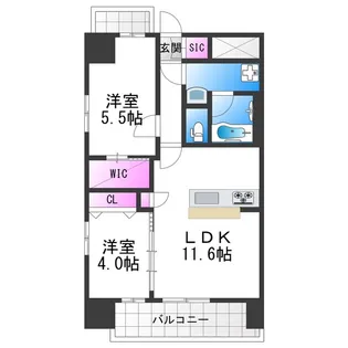 スプランディッドあびこ駅前DUE【2階】の間取り
